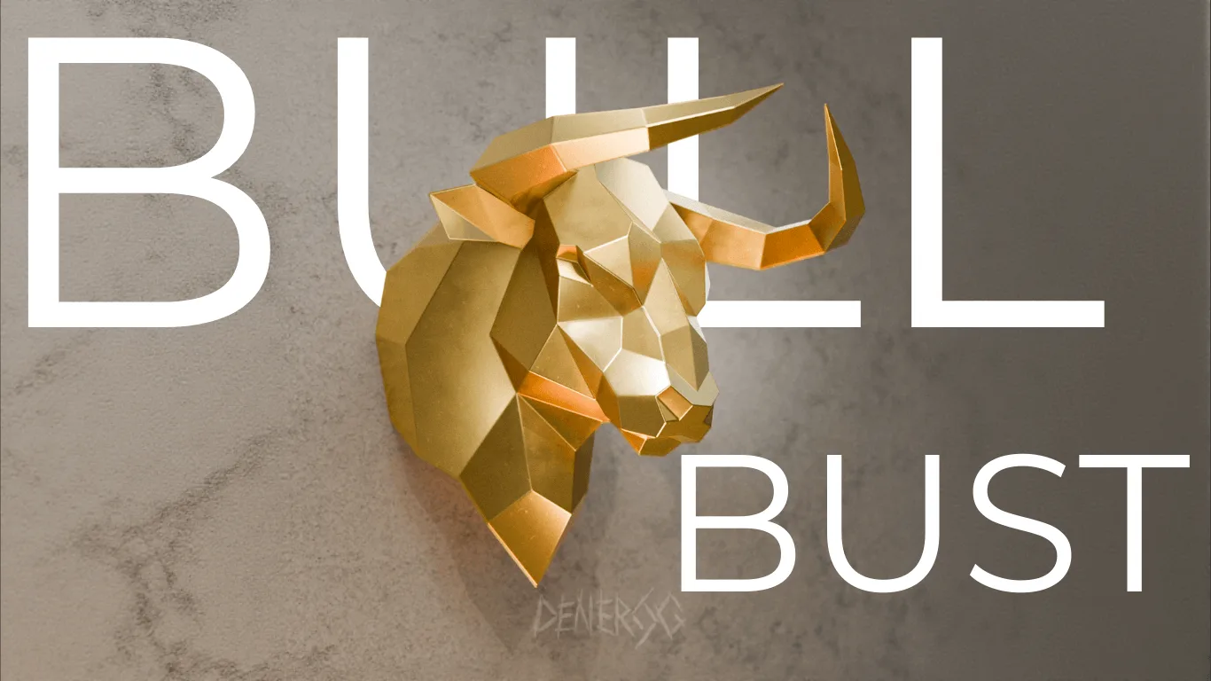 BULL HEAD low poly metal sculpture render