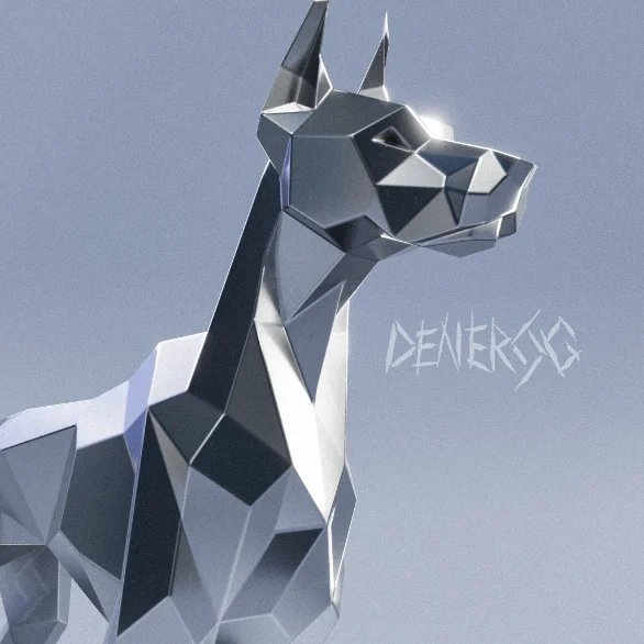Low-poly steel Doberman Standing sculpture