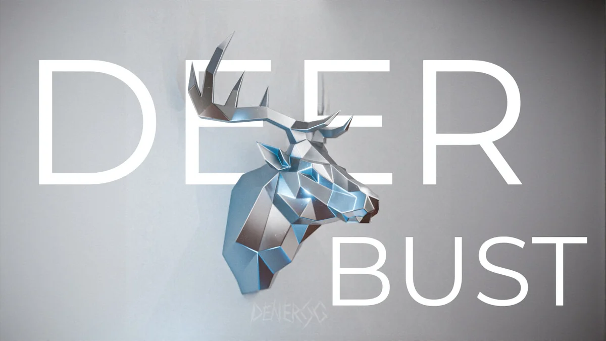 Finished welded low-poly steel Deer Head sculpture