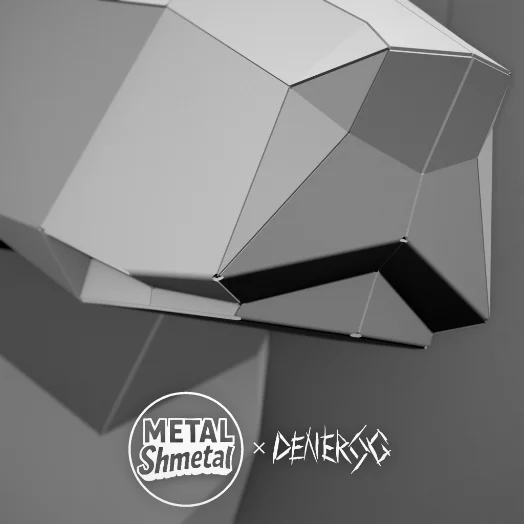 Finished welded low-poly steel Doberman Head 1 sculpture
